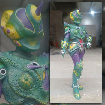 Hoàn thiện in 3D mô hình nhân vật Mele - Green Chameleon Warrior